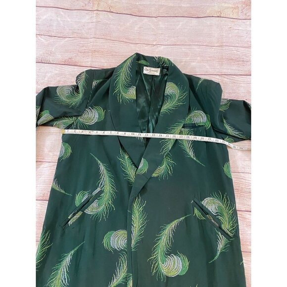 Vintage Cain Sloan Peacock Green Dressing Coat - L/XL - Picture 6 of 12